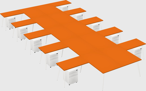 Shared l-shaped office desk system