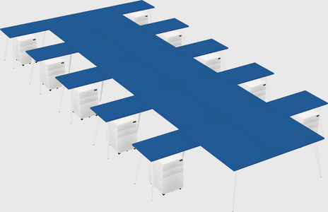 Shared l-shaped office desk system