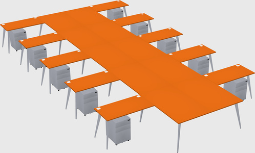 Shared l-shaped office desk system