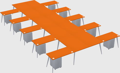 Shared l-shaped office desk system