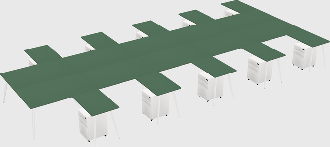 Shared L-shaped Office Desk System
