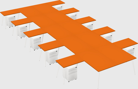 Shared l-shaped office desk system