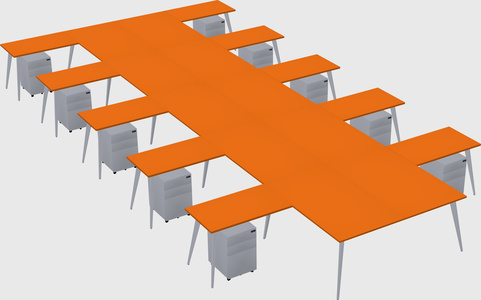 Shared l-shaped office desk system