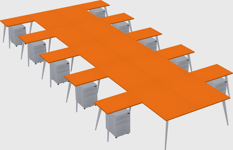 Shared l-shaped office desk system
