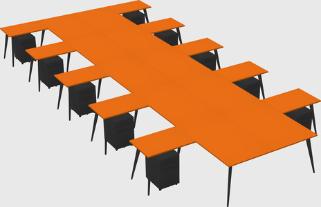 Shared l-shaped office desk system