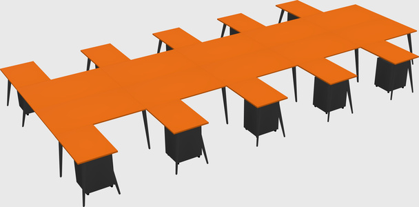 Shared l-shaped office desk system