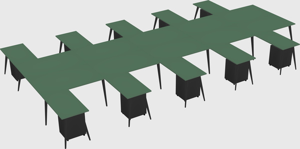 Shared l-shaped office desk system