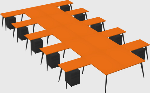 Shared l-shaped office desk system