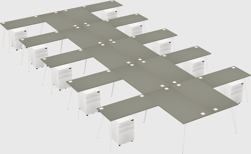 Shared l-shaped office desk system
