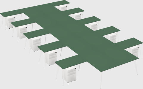 Shared l-shaped office desk system