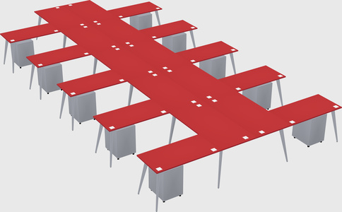 Shared l-shaped office desk system