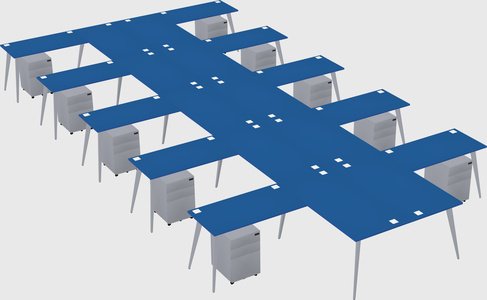 Shared l-shaped office desk system