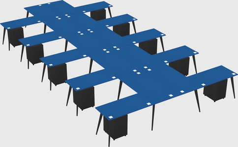 Shared l-shaped office desk system