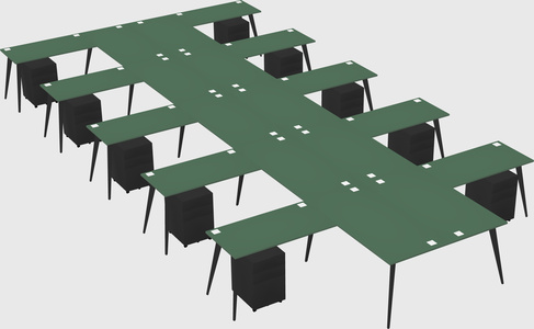 Shared l-shaped office desk system