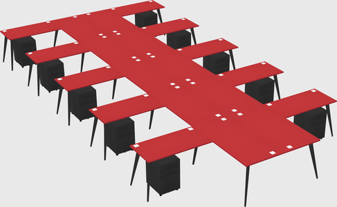 Shared l-shaped office desk system
