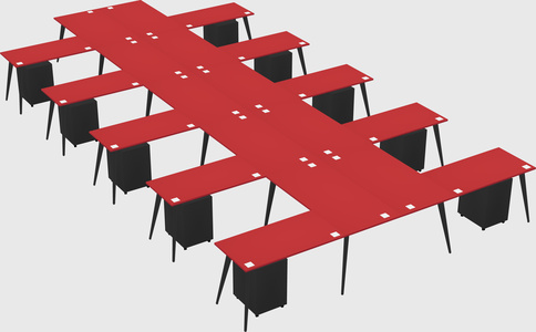 Shared l-shaped office desk system