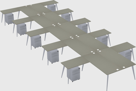 Shared l-shaped office desk system
