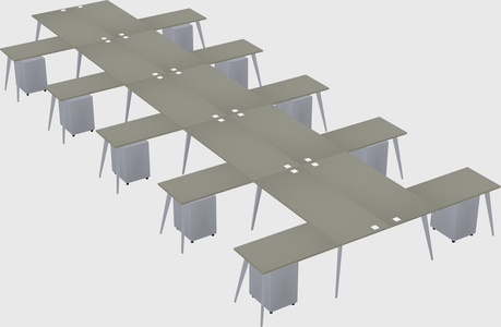 Shared l-shaped office desk system