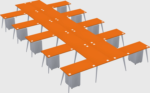 Shared l-shaped office desk system