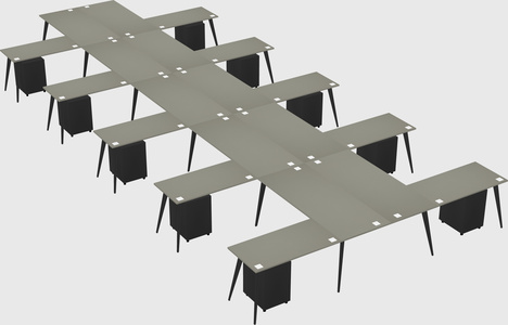 Shared l-shaped office desk system