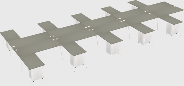 Shared l-shaped office desk system