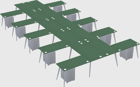 Shared l-shaped office desk system