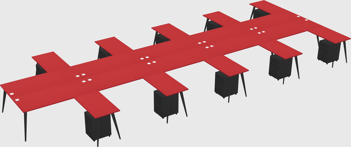Shared L-shaped Office Desk System