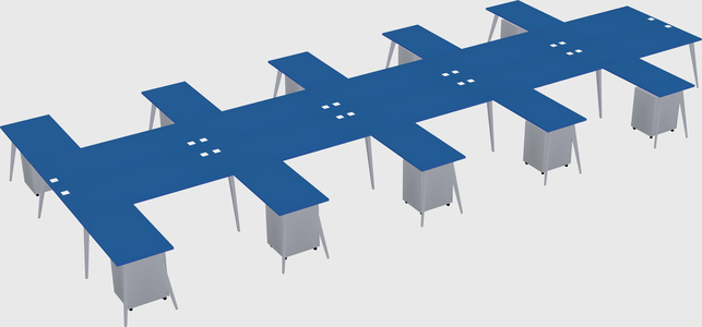 Shared l-shaped office desk system
