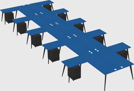 Shared l-shaped office desk system