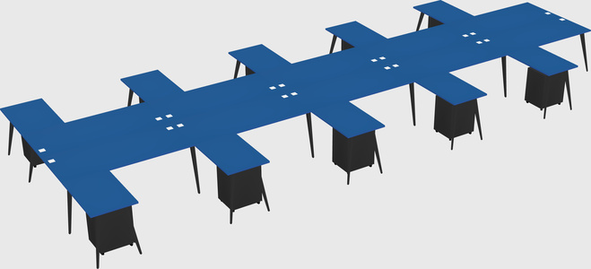 Shared l-shaped office desk system