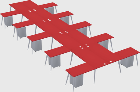 Shared l-shaped office desk system