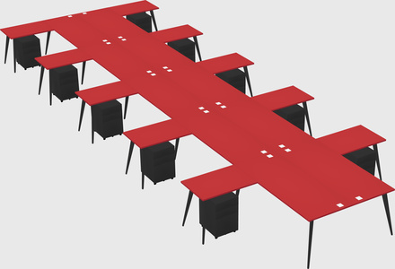 Shared l-shaped office desk system