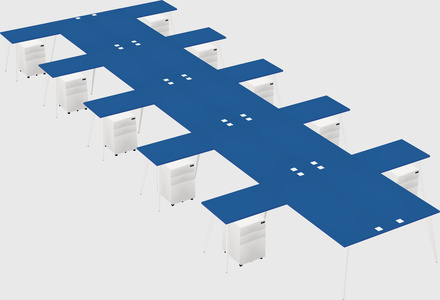 Shared l-shaped office desk system
