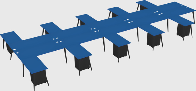 Shared l-shaped office desk system