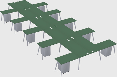 Shared l-shaped office desk system