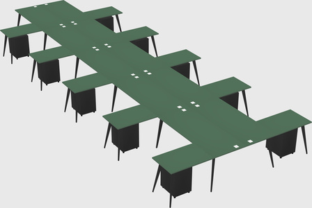 Shared l-shaped office desk system