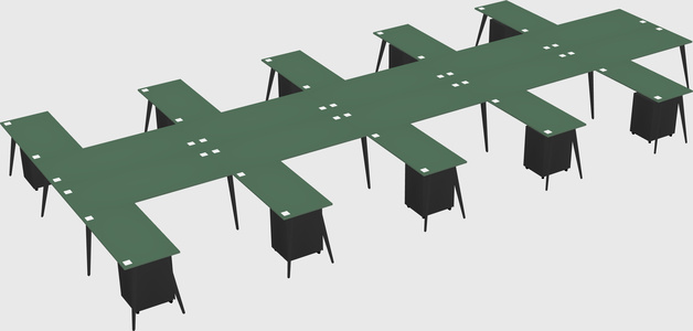 Shared l-shaped office desk system