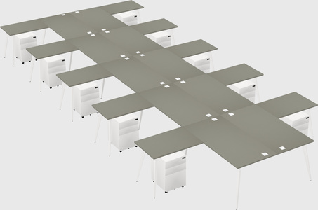 Shared l-shaped office desk system