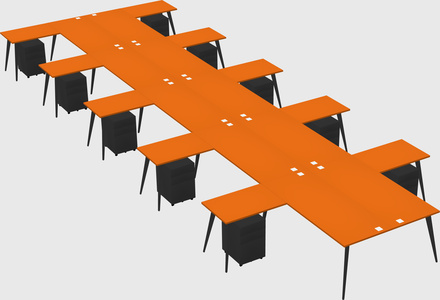 Shared l-shaped office desk system