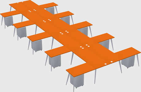 Shared l-shaped office desk system