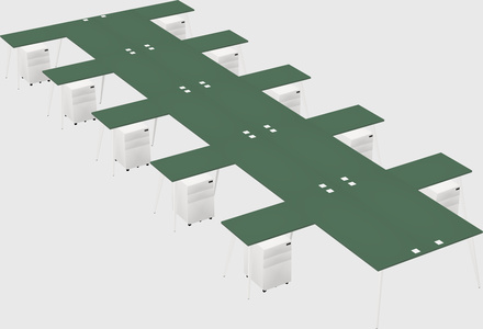 Shared l-shaped office desk system