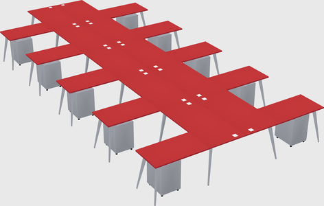 Shared l-shaped office desk system