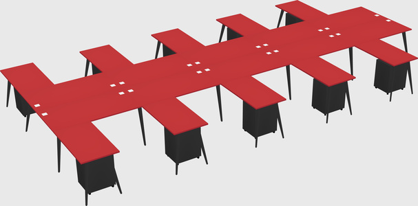 Shared l-shaped office desk system
