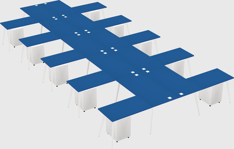 Shared l-shaped office desk system