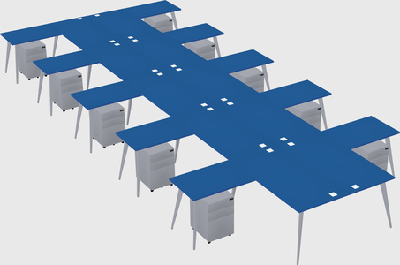 Shared l-shaped office desk system