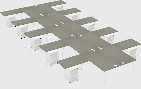 Shared l-shaped office desk system