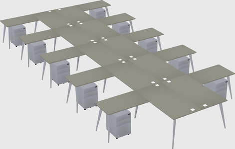 Shared l-shaped office desk system
