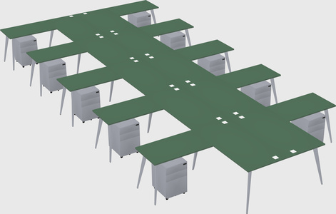 Shared l-shaped office desk system