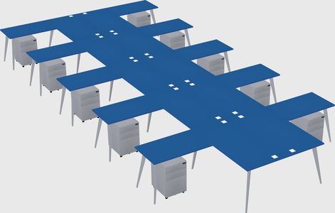 Shared l-shaped office desk system