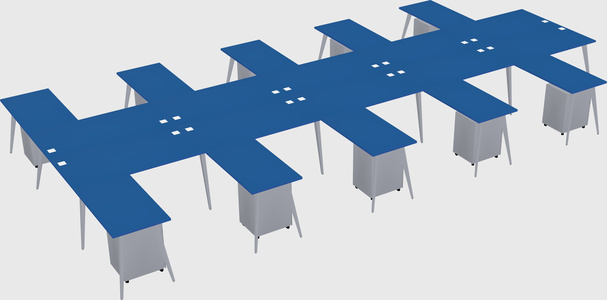 Shared l-shaped office desk system